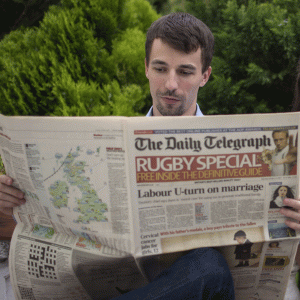 The daily telegraph číta lektor angličtiny Lukáš