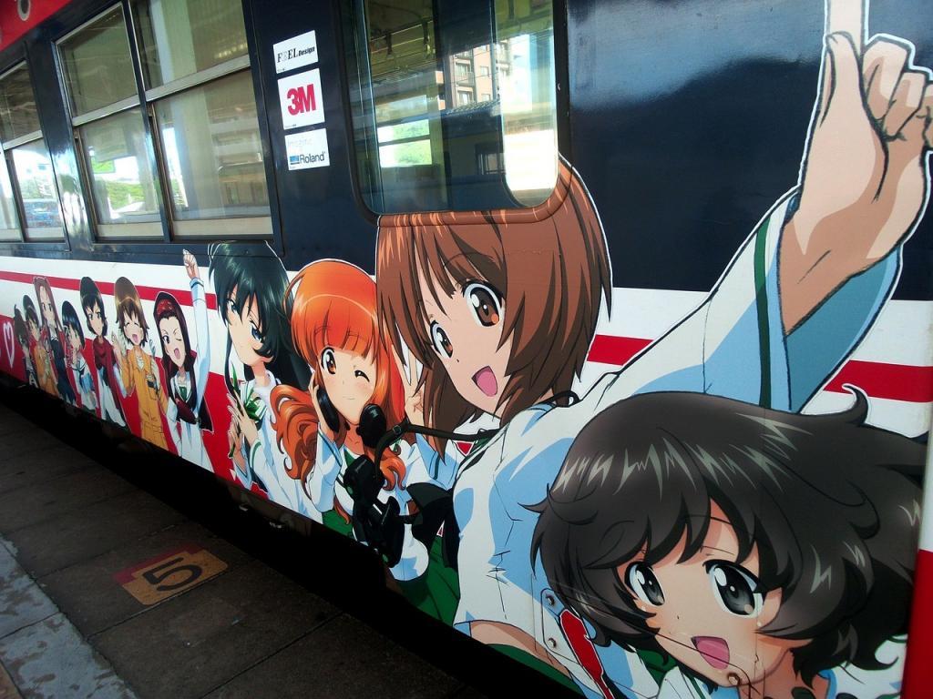 Japonský vlak s komiksovými postavičkami